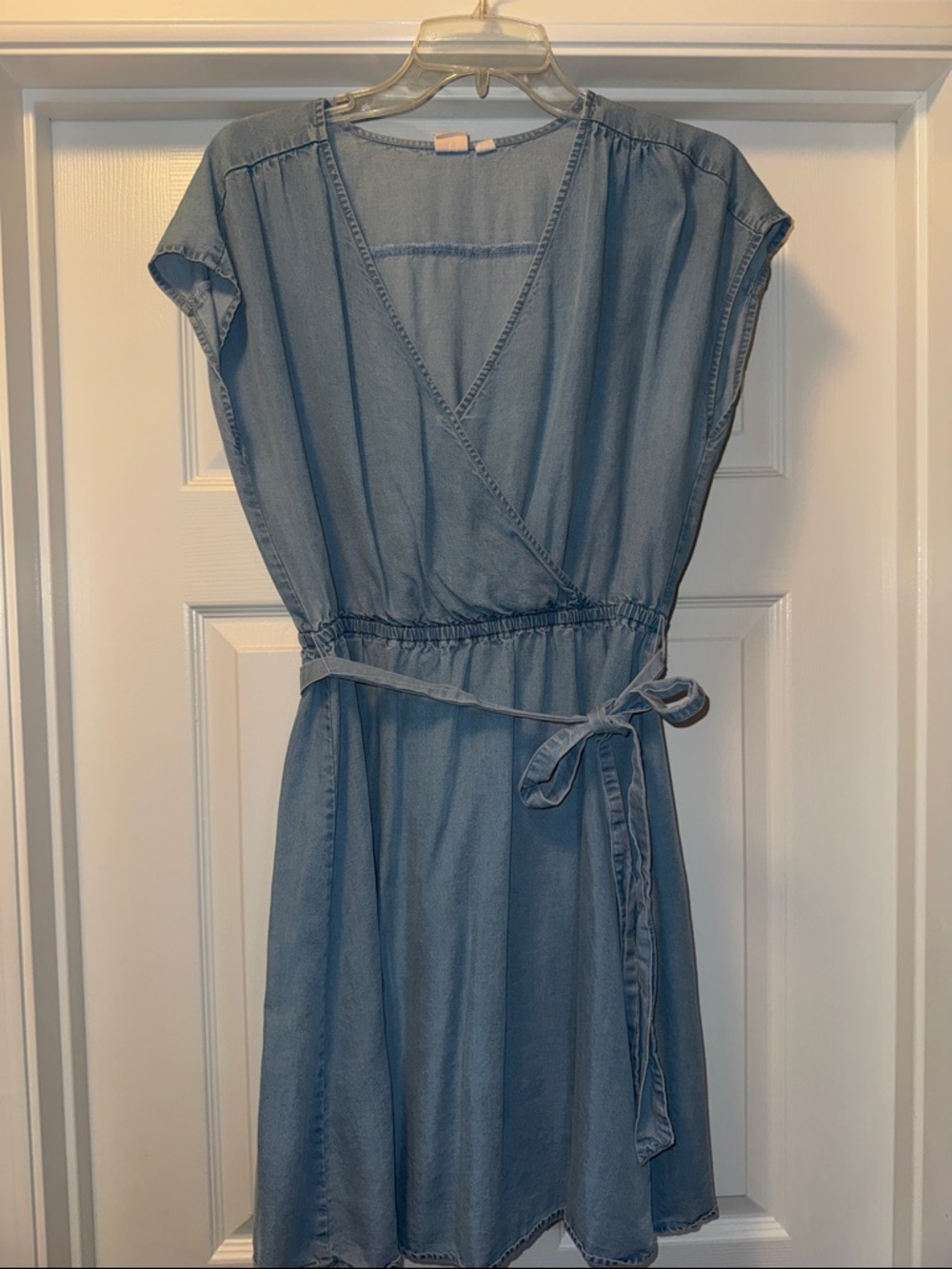 Light Blue Jean Wrap-Style Women's Dress